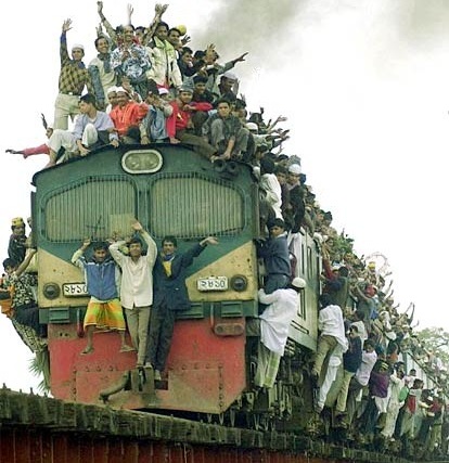 Treno affollato